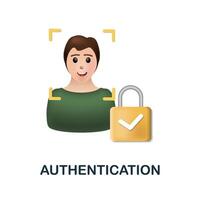 Authentication icon. 3d illustration from cybercrime collection. Creative Authentication 3d icon for web design, templates, infographics and more vector