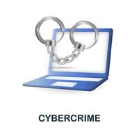 Cybercrime icon. 3d illustration from cybercrime collection. Creative Cybercrime 3d icon for web design, templates, infographics and more vector