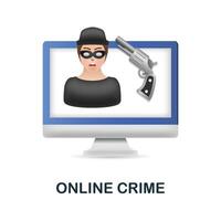 Online Crime icon. 3d illustration from cybercrime collection. Creative Online Crime 3d icon for web design, templates, infographics and more vector