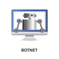 Botnet icon. 3d illustration from cybercrime collection. Creative Botnet 3d icon for web design, templates, infographics and more vector