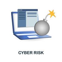 Cyber Risk icon. 3d illustration from cybercrime collection. Creative Cyber Risk 3d icon for web design, templates, infographics and more vector