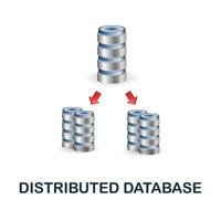 Distributed Database icon. 3d illustration from data science collection. Creative Distributed Database 3d icon for web design, templates, infographics and more vector