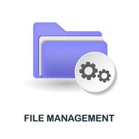 File Management icon. 3d illustration from data science collection. Creative File Management 3d icon for web design, templates, infographics and more vector