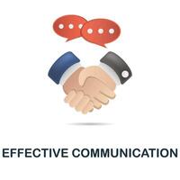 Effective Communication icon. 3d illustration from data science collection. Creative Effective Communication 3d icon for web design, templates, infographics and more vector