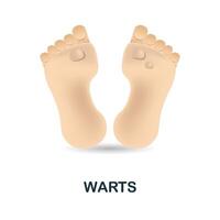 Warts icon. 3d illustration from deseases collection. Creative Warts 3d icon for web design, templates, infographics and more vector