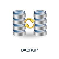 Backup icon. 3d illustration from data science collection. Creative Backup 3d icon for web design, templates, infographics and more vector