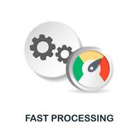 Fast Processing icon. 3d illustration from data science collection. Creative Fast Processing 3d icon for web design, templates, infographics and more vector