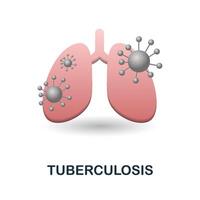 tuberculosis icono. 3d ilustración desde enfermedades recopilación. creativo tuberculosis 3d icono para web diseño, plantillas, infografia y más vector