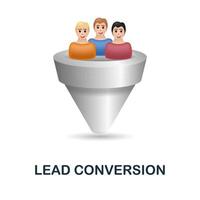 Lead Conversion icon. 3d illustration from digital marketing collection. Creative Lead Conversion 3d icon for web design, templates, infographics and more vector