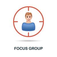 Focus Group icon. 3d illustration from digital marketing collection. Creative Focus Group 3d icon for web design, templates, infographics and more vector