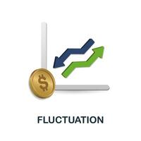 Fluctuation icon. 3d illustration from economic collection. Creative Fluctuation 3d icon for web design, templates, infographics and more vector