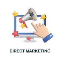 Direct Marketing icon. 3d illustration from digital marketing collection. Creative Direct Marketing 3d icon for web design, templates, infographics and more vector