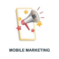 Mobile Marketing icon. 3d illustration from digital marketing collection. Creative Mobile Marketing 3d icon for web design, templates, infographics and more vector