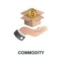 Commodity icon. 3d illustration from economic collection. Creative Commodity 3d icon for web design, templates, infographics and more vector