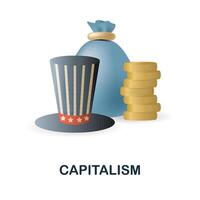 Capitalism icon. 3d illustration from economic collection. Creative Capitalism 3d icon for web design, templates, infographics and more vector