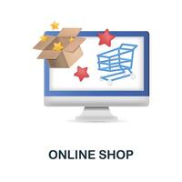 Online Shop icon. 3d illustration from e-commerce collection. Creative Online Shop 3d icon for web design, templates, infographics and more vector