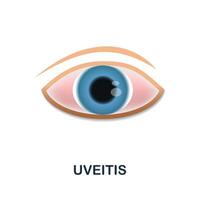 Uveitis icon. 3d illustration from deseases collection. Creative Uveitis 3d icon for web design, templates, infographics and more vector