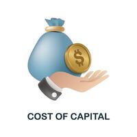 Cost Of Capital icon. 3d illustration from economic collection. Creative Cost Of Capital 3d icon for web design, templates, infographics and more vector