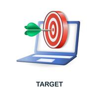 Target icon. 3d illustration from digital marketing collection. Creative Target 3d icon for web design, templates, infographics and more vector