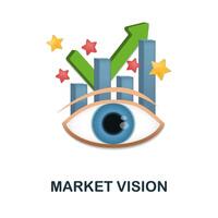 Market Vision icon. 3d illustration from finance management collection. Creative Market Vision 3d icon for web design, templates, infographics and more vector