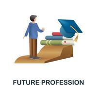 Future Profession icon. 3d illustration from e-learning collection. Creative Future Profession 3d icon for web design, templates, infographics and more vector