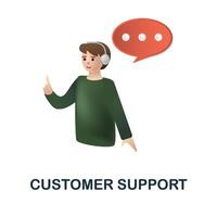 Customer Support icon. 3d illustration from e-commerce collection. Creative Customer Support 3d icon for web design, templates, infographics and more vector