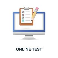 Online Test icon. 3d illustration from e-learning collection. Creative Online Test 3d icon for web design, templates, infographics and more vector