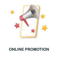 Online Promotion icon. 3d illustration from e-commerce collection. Creative Online Promotion 3d icon for web design, templates, infographics and more vector