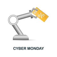 Cyber Monday icon. 3d illustration from e-commerce collection. Creative Cyber Monday 3d icon for web design, templates, infographics and more vector