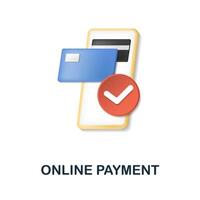 Online Payment icon. 3d illustration from e-commerce collection. Creative Online Payment 3d icon for web design, templates, infographics and more vector