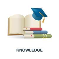 Knowledge icon. 3d illustration from e-learning collection. Creative Knowledge 3d icon for web design, templates, infographics and more vector