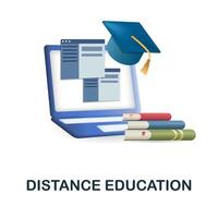 Distance Education icon. 3d illustration from e-learning collection. Creative Distance Education 3d icon for web design, templates, infographics and more vector