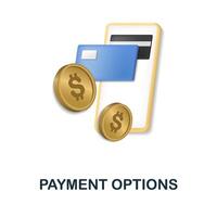 Payment Options icon. 3d illustration from e-commerce collection. Creative Payment Options 3d icon for web design, templates, infographics and more vector