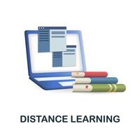 Distance Learning icon. 3d illustration from e-learning collection. Creative Distance Learning 3d icon for web design, templates, infographics and more vector