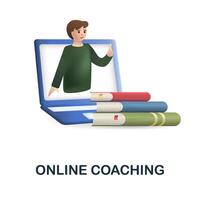 Online Coaching icon. 3d illustration from e-learning collection. Creative Online Coaching 3d icon for web design, templates, infographics and more vector