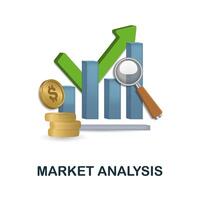 Market Analysis icon. 3d illustration from finance management collection. Creative Market Analysis 3d icon for web design, templates, infographics and more vector