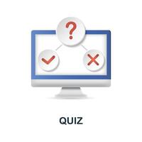 Quiz icon. 3d illustration from e-learning collection. Creative Quiz 3d icon for web design, templates, infographics and more vector