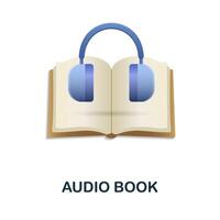 Audio Book icon. 3d illustration from e-learning collection. Creative Audio Book 3d icon for web design, templates, infographics and more vector