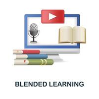 Blended Learning icon. 3d illustration from e-learning collection. Creative Blended Learning 3d icon for web design, templates, infographics and more vector