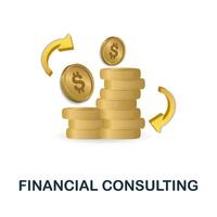 Financial Consulting icon. 3d illustration from finance management collection. Creative Financial Consulting 3d icon for web design, templates, infographics and more vector