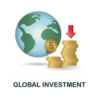 Global Investment icon. 3d illustration from finance management collection. Creative Global Investment 3d icon for web design, templates, infographics and more vector