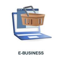 E-Business icon. 3d illustration from finance management collection. Creative E-Business 3d icon for web design, templates, infographics and more vector