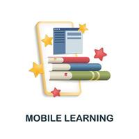 Mobile Learning icon. 3d illustration from e-learning collection. Creative Mobile Learning 3d icon for web design, templates, infographics and more vector