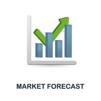 Market Forecast icon. 3d illustration from finance management collection. Creative Market Forecast 3d icon for web design, templates, infographics and more vector