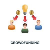 Crowdfunding icon. 3d illustration from finance management collection. Creative Crowdfunding 3d icon for web design, templates, infographics and more vector