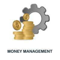 Money Management icon. 3d illustration from finance management collection. Creative Money Management 3d icon for web design, templates, infographics and more vector