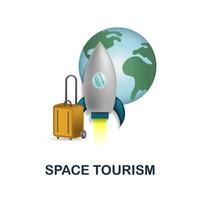 Space Tourism icon. 3d illustration from future technology collection. Creative Space Tourism 3d icon for web design, templates, infographics and more vector