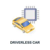 Driverless Car icon. 3d illustration from future technology collection. Creative Driverless Car 3d icon for web design, templates, infographics and more vector