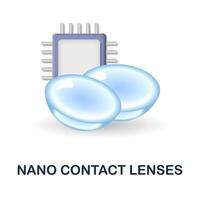 Nano Contact Lenses icon. 3d illustration from future technology collection. Creative Nano Contact Lenses 3d icon for web design, templates, infographics and more vector