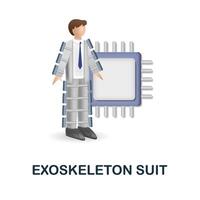 exoesqueleto traje icono. 3d ilustración desde futuro tecnología recopilación. creativo exoesqueleto traje 3d icono para web diseño, plantillas, infografia y más vector